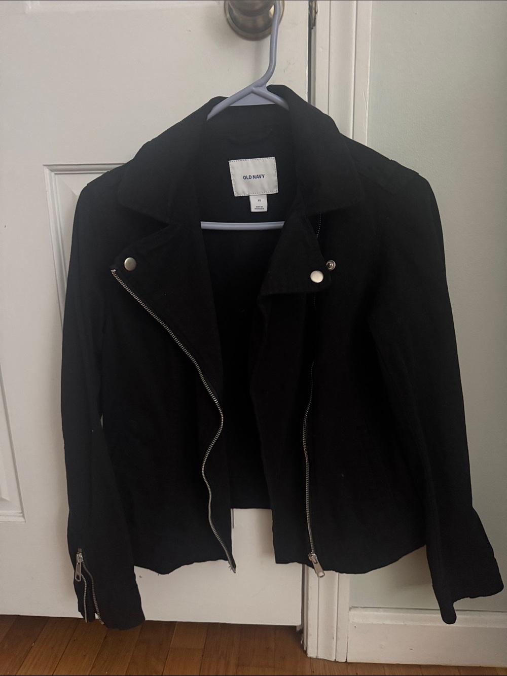 Old Navy Black Moto-Style Zip Jacket